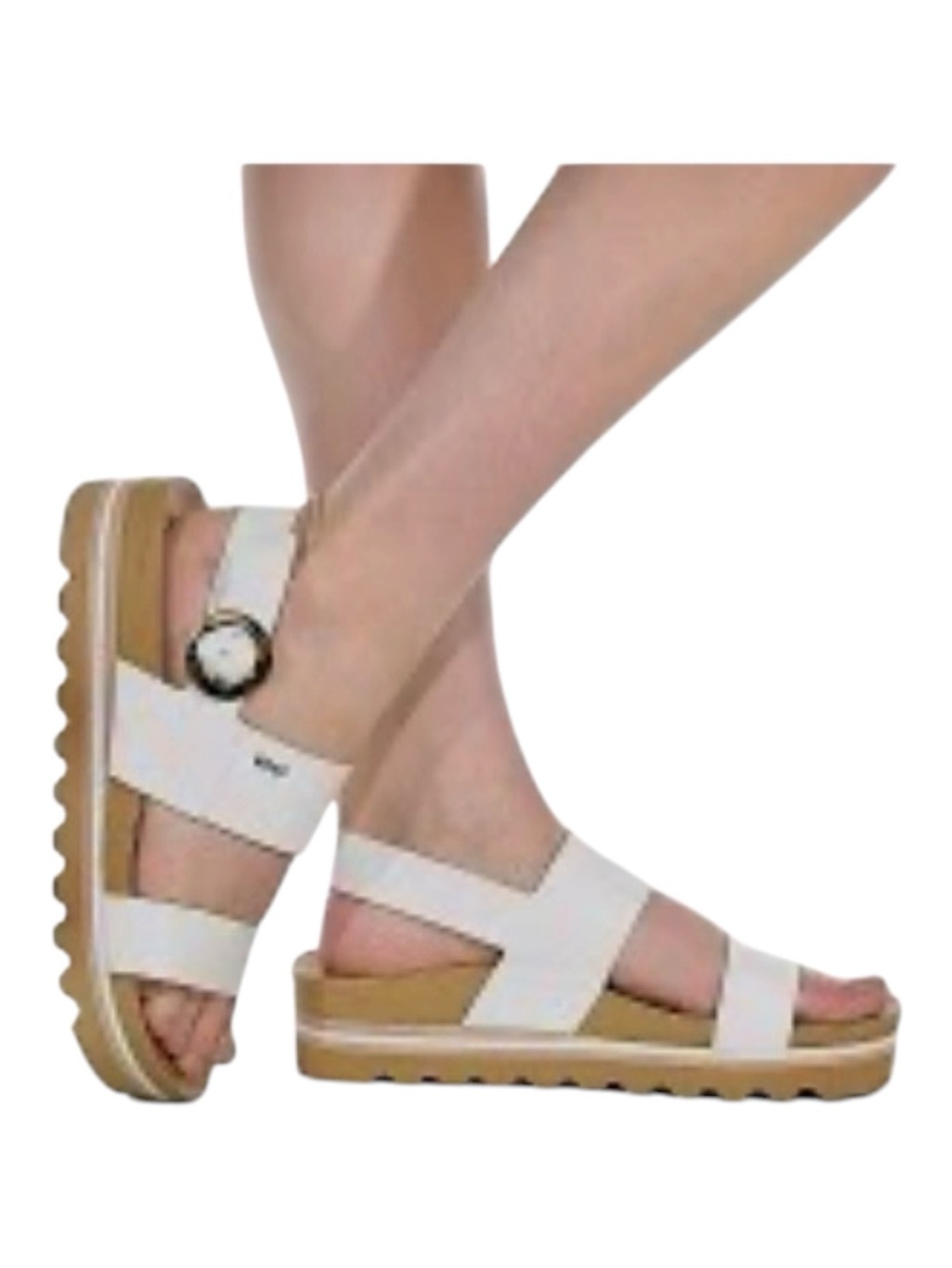REEF Vista Hi Buckle Platform Sandal "Cloud" (white) size 7